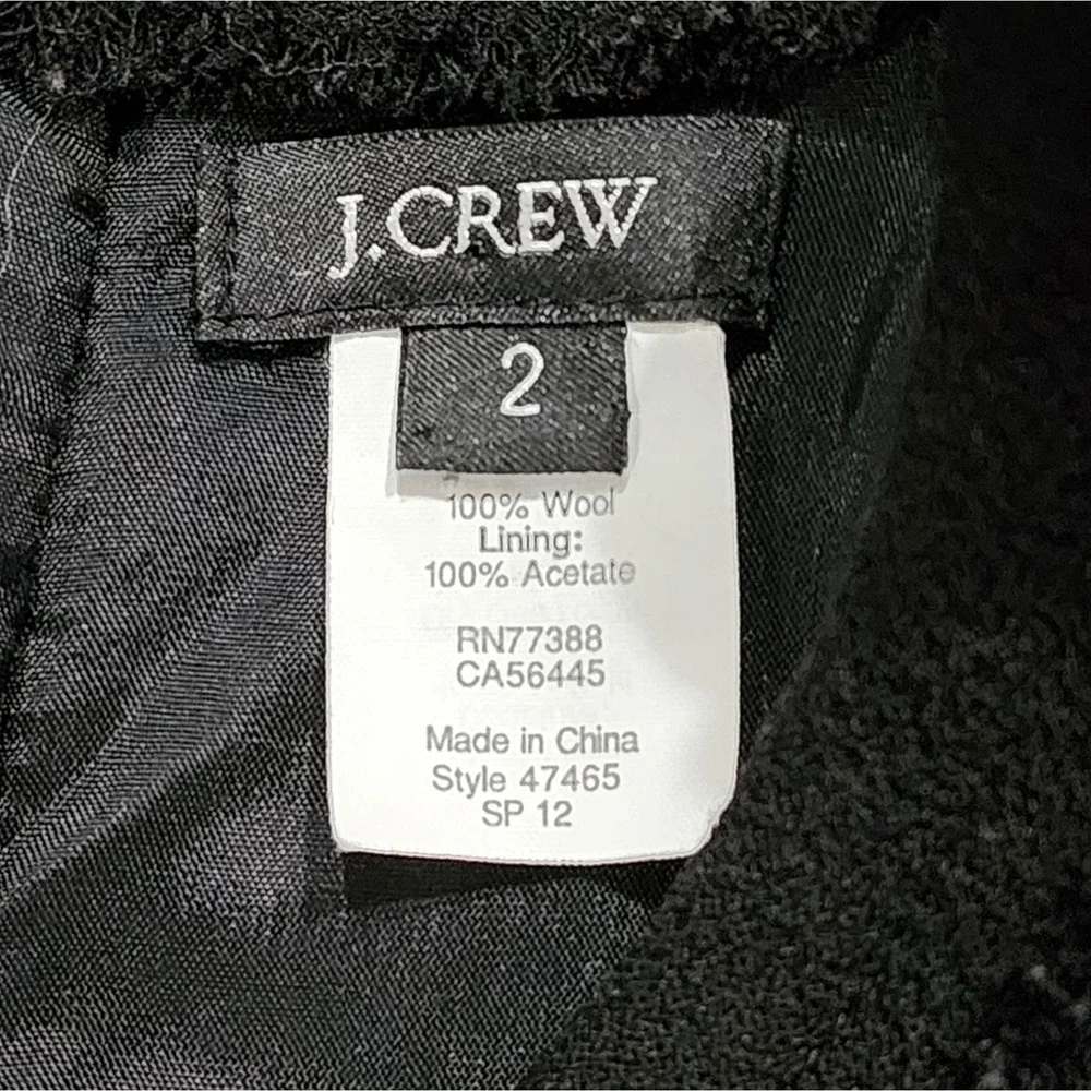 J.‎ Crew black 100 percent wool long sleeve vintage vibes dress size 2 XS